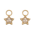 Elements Gold Star Shaped Diamond Hoop Earring Charms