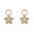 Elements Gold Star Shaped Diamond Hoop Earring Charms
