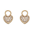 Elements Gold Heart Shaped Diamond Hoop Earring Charms