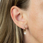 Elements Gold Heart Shaped Diamond Hoop Earring Charms