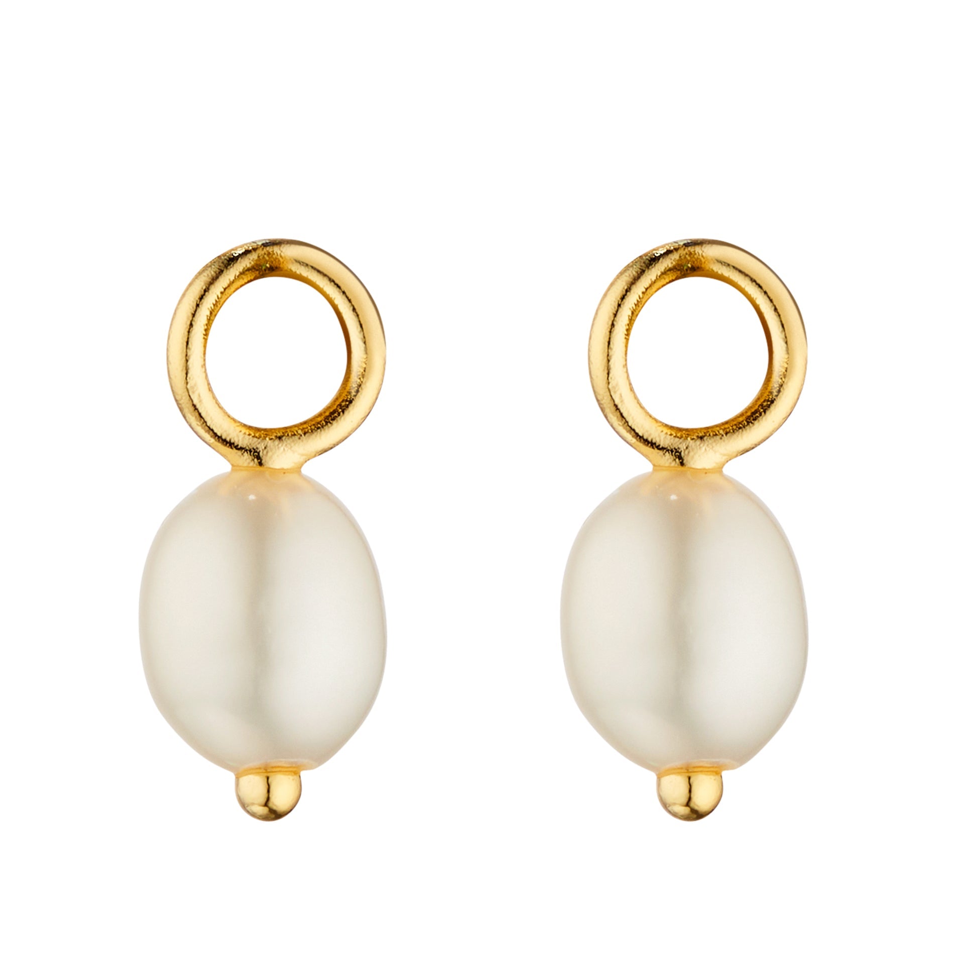 Elements Gold Freshwater Pearl Hoop Earring Charms