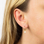 Elements Gold Freshwater Pearl Hoop Earring Charms