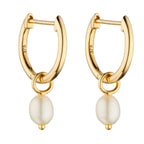Elements Gold Freshwater Pearl Hoop Earring Charms
