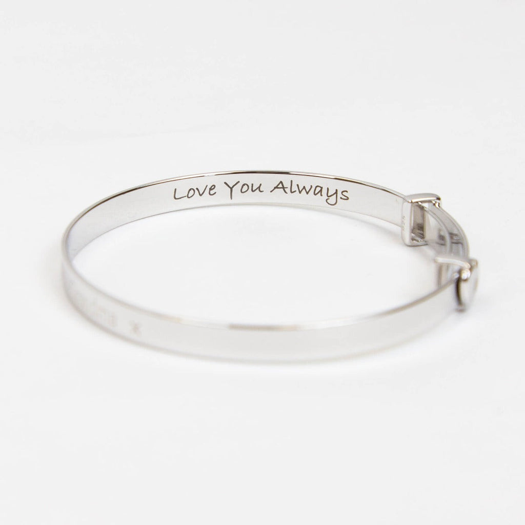 D For Diamond Heart Expanding Bangle with Diamond