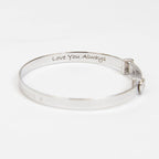 D For Diamond Heart Expanding Bangle with Diamond