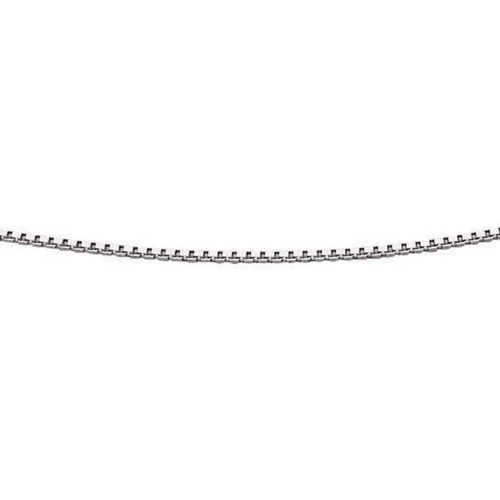 Beginnings Rhodium Plated Box Chain with Extender 41cm-46cm