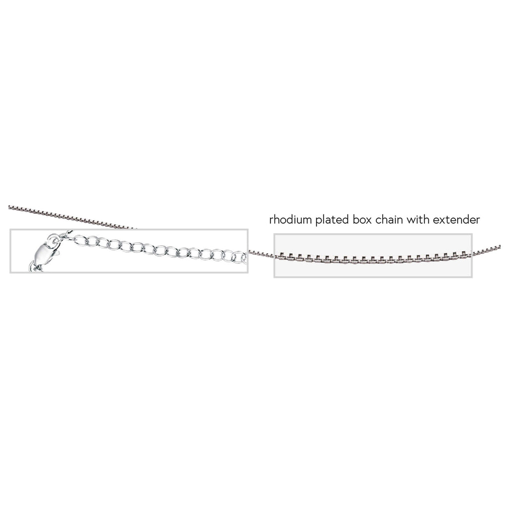 Beginnings Rhodium Plated Box Chain with Extender 41cm-46cm