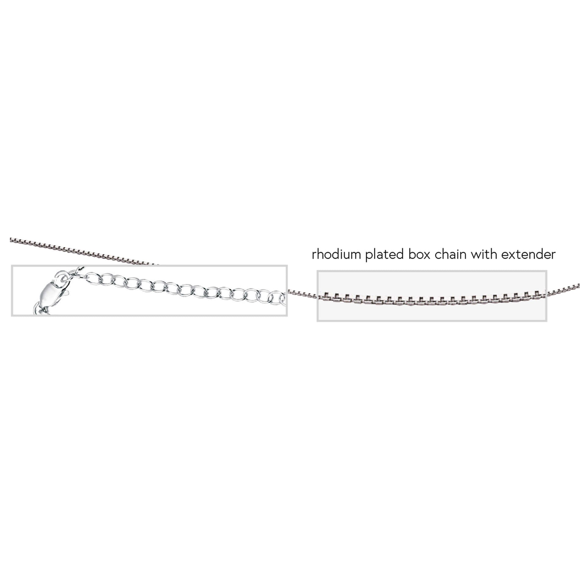 Beginnings Rhodium Plated Box Chain with Extender 41cm-46cm