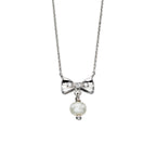 D For Diamond Freshwater Pearl Bow Necklace