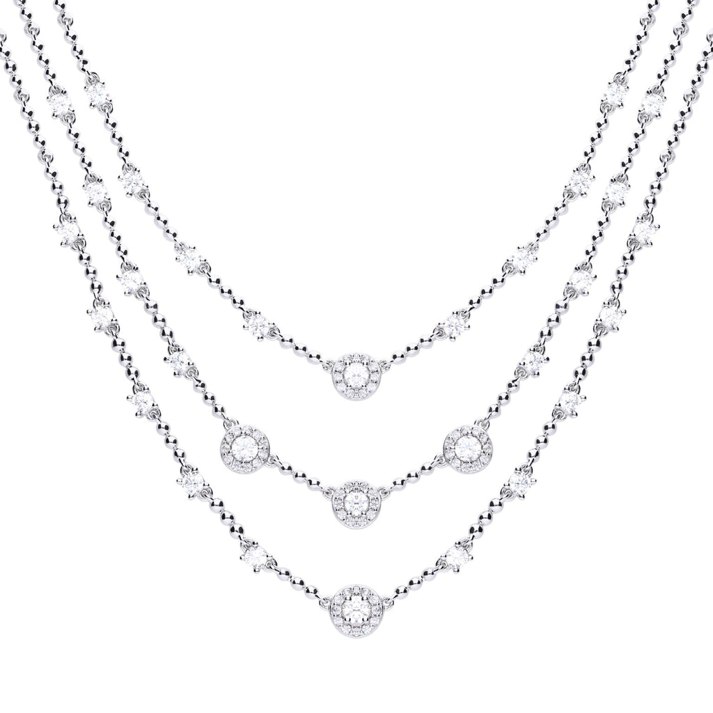 Diamonfire Multi-Strand Zirconia Cocktail Necklace