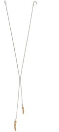 Beginnings Yellow Gold and Silver Wheat Lariat Necklace