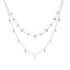 Diamonfire Marquise and Multi-Stone Detail Double Row Necklace