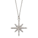Beginnings Pave Set Cubic Zirconia Starburst Necklace