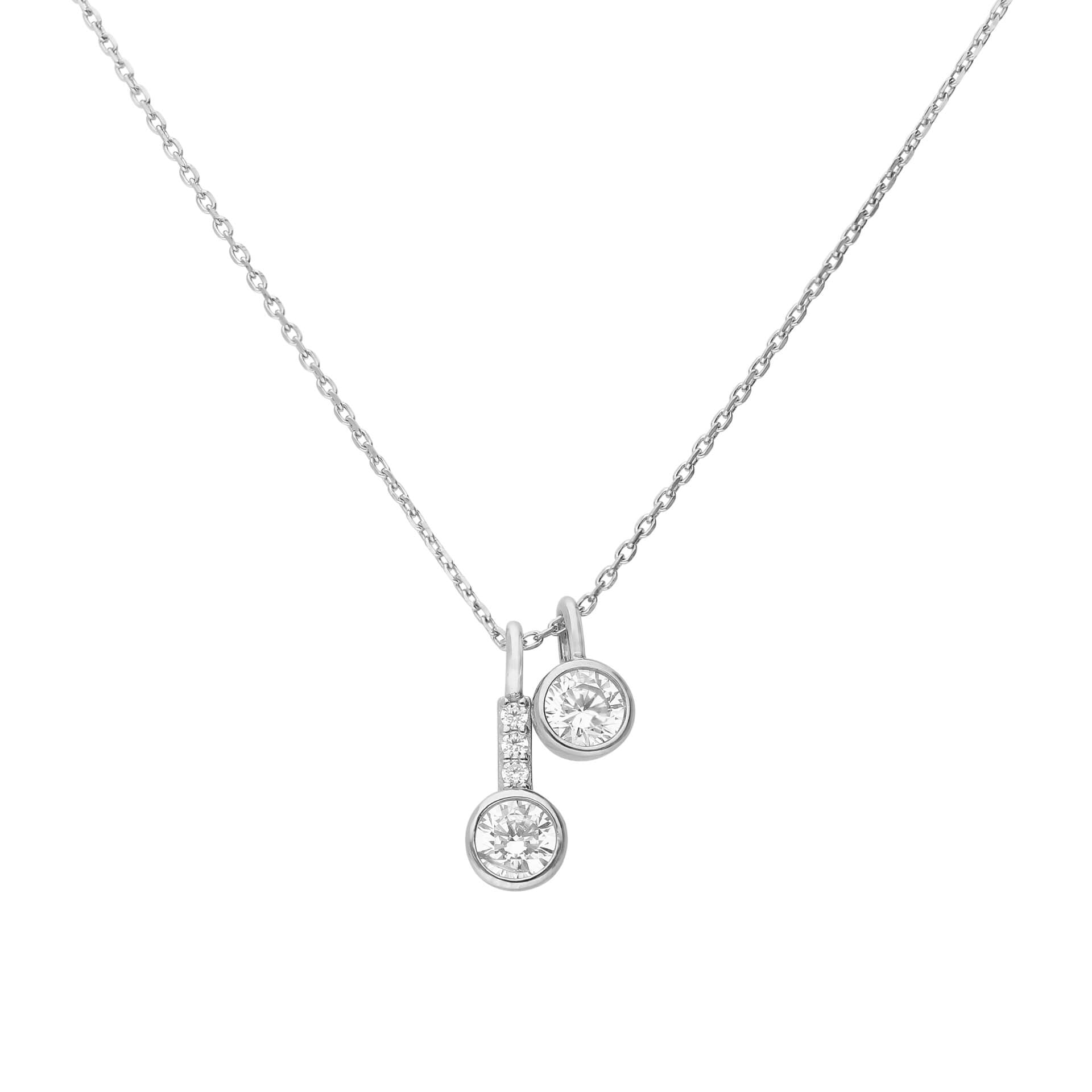 Diamonfire Double Zirconia Pendant Necklace