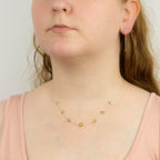 Beginnings Sunflower Station Necklace with Yellow Gold Plating