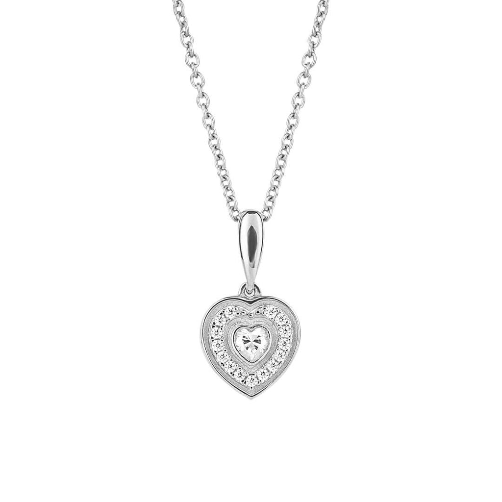 Diamonfire Pave Set Zirconia Heart Necklace