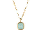D For Diamond Semi-Precious Birthstone Necklace with Diamond Tag