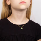 D For Diamond Semi-Precious Birthstone Necklace with Diamond Tag