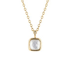 D For Diamond Semi-Precious Birthstone Necklace with Diamond Tag