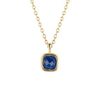 D For Diamond Semi-Precious Birthstone Necklace with Diamond Tag