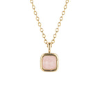 D For Diamond Semi-Precious Birthstone Necklace with Diamond Tag
