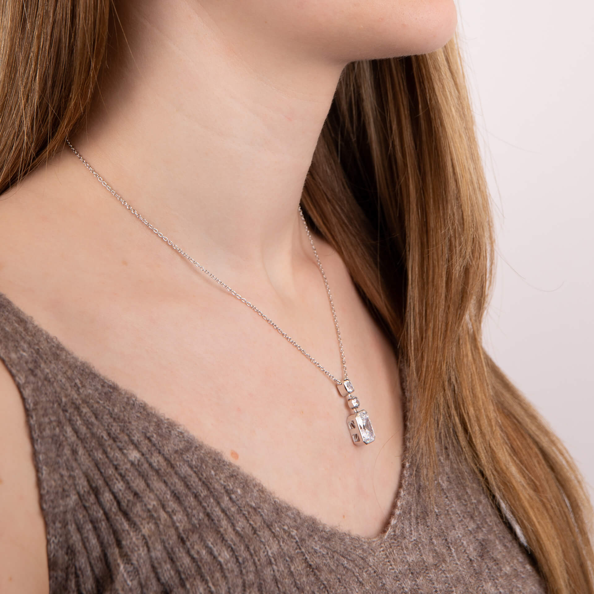 Diamonfire Tri-Stone Drop Pendant