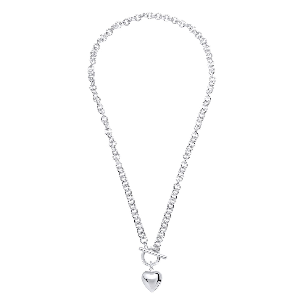 Beginnings Puff Heart T-Bar Chain Necklace