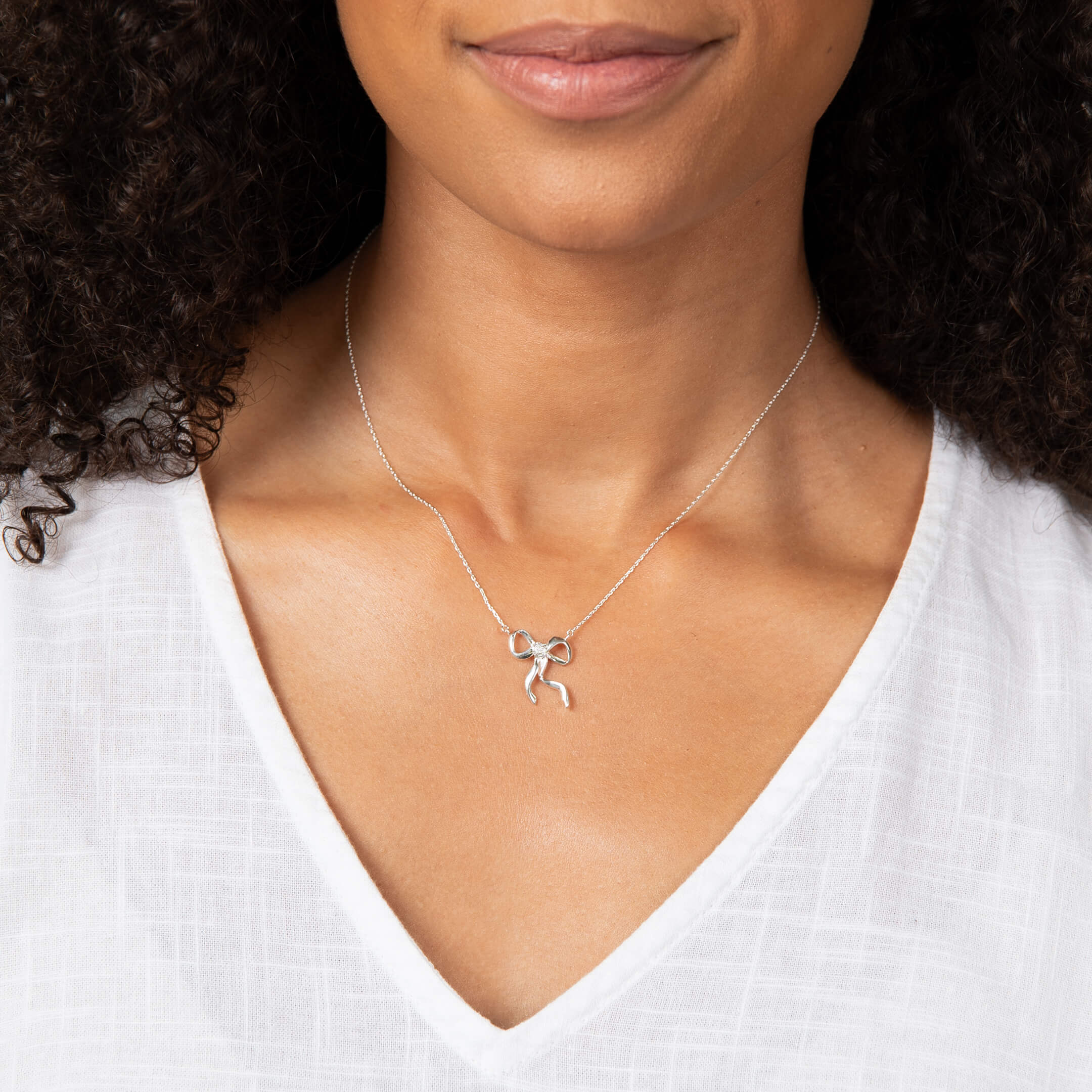 Laura Ashley Fashion Ribbon Bow Necklace