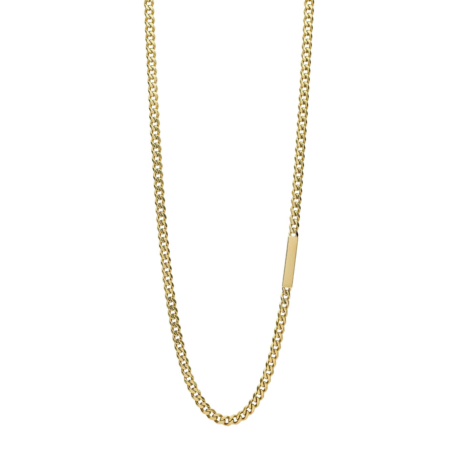 Fred Bennett Chain Necklace with Offset Engravable Bar