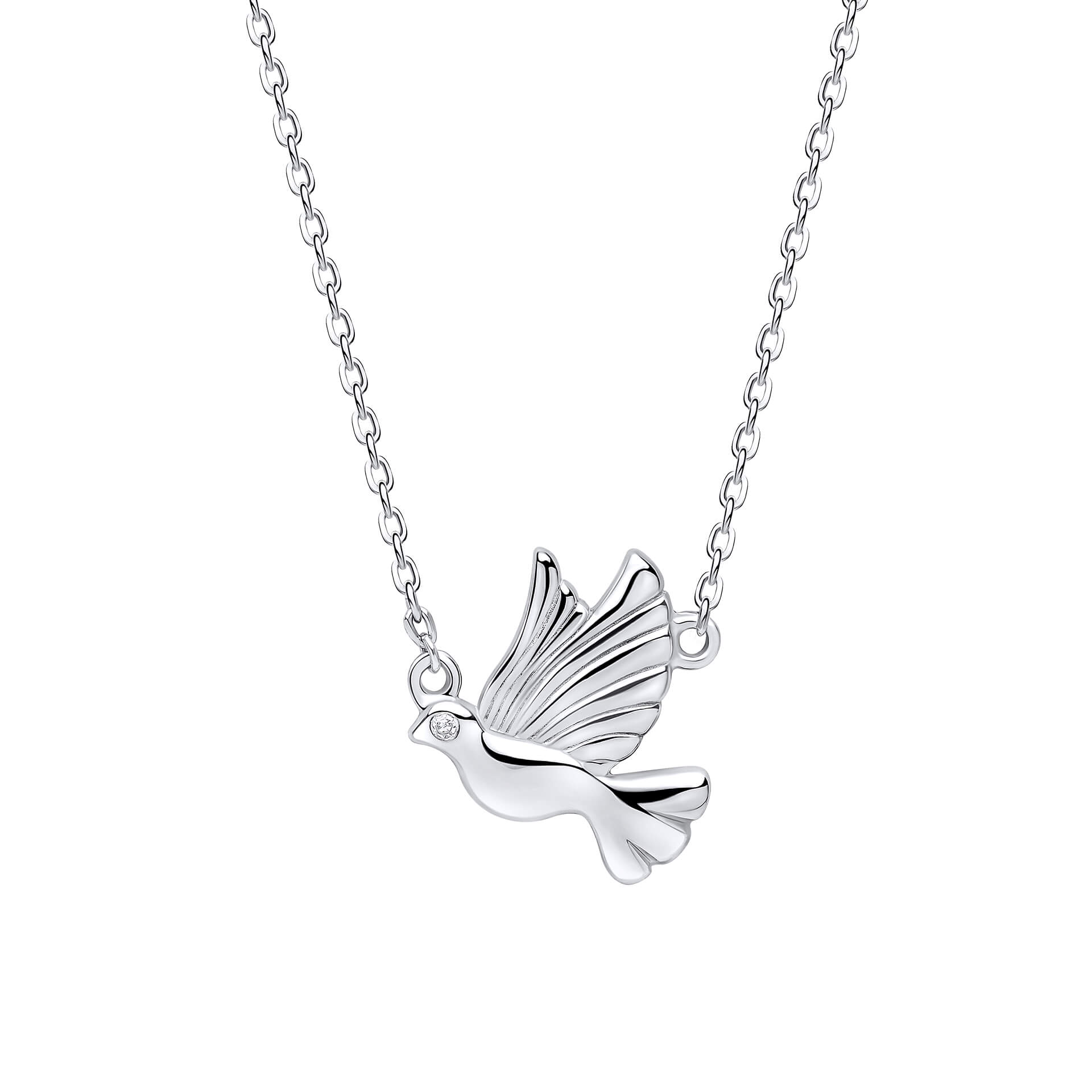 D For Diamond Dove Necklace with Diamond