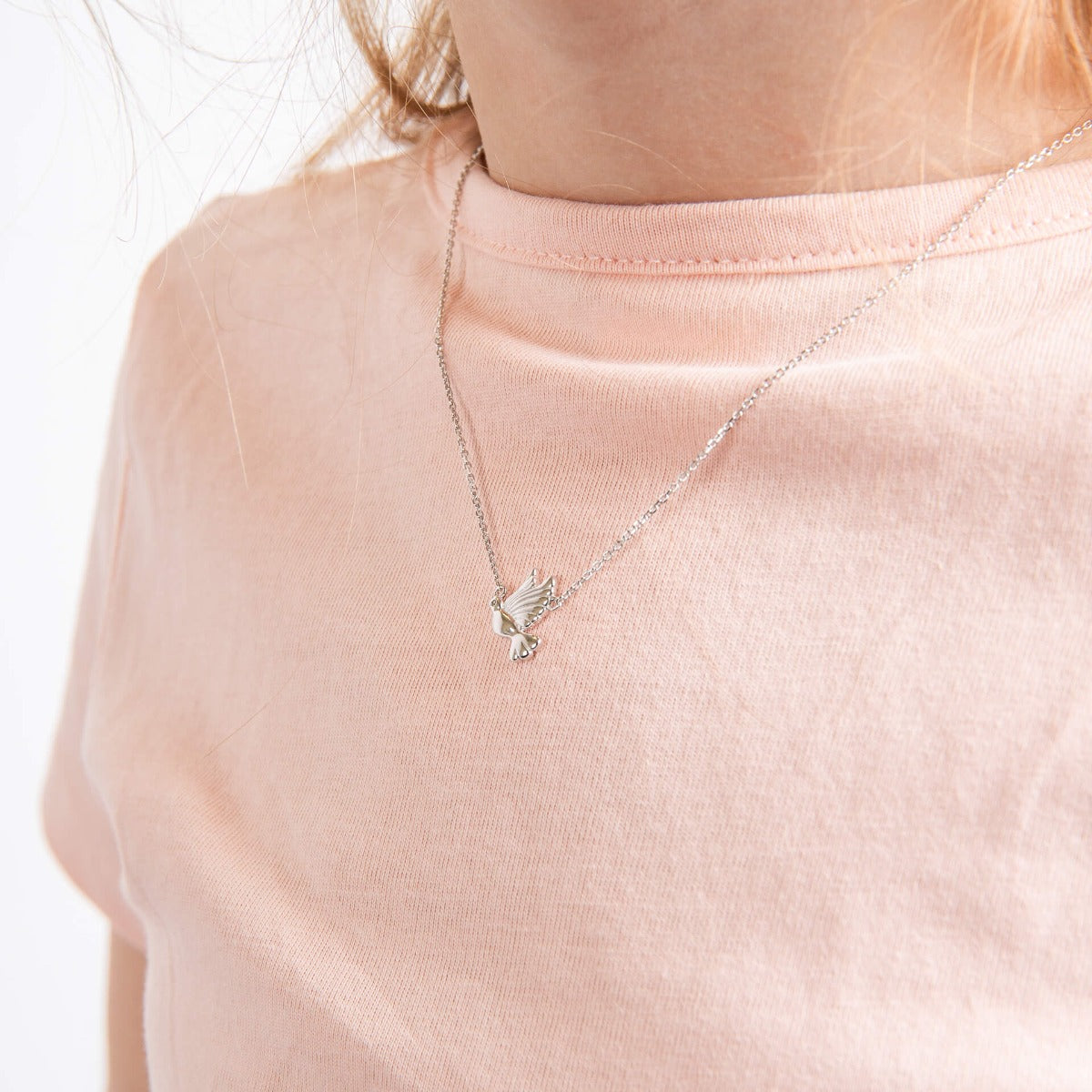 D For Diamond Dove Necklace with Diamond