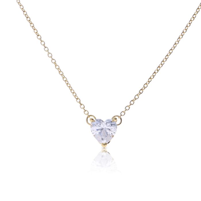 Diamonfire Solitaire Heart Shaped Zirconia Necklace