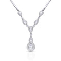 Diamonfire Statement Halo Teardrop Necklace