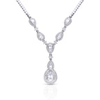Diamonfire Statement Halo Teardrop Necklace