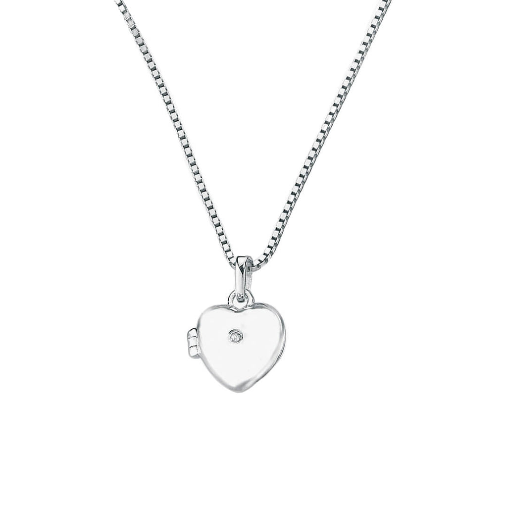 D For Diamond Heart Locket Pendant with Diamond