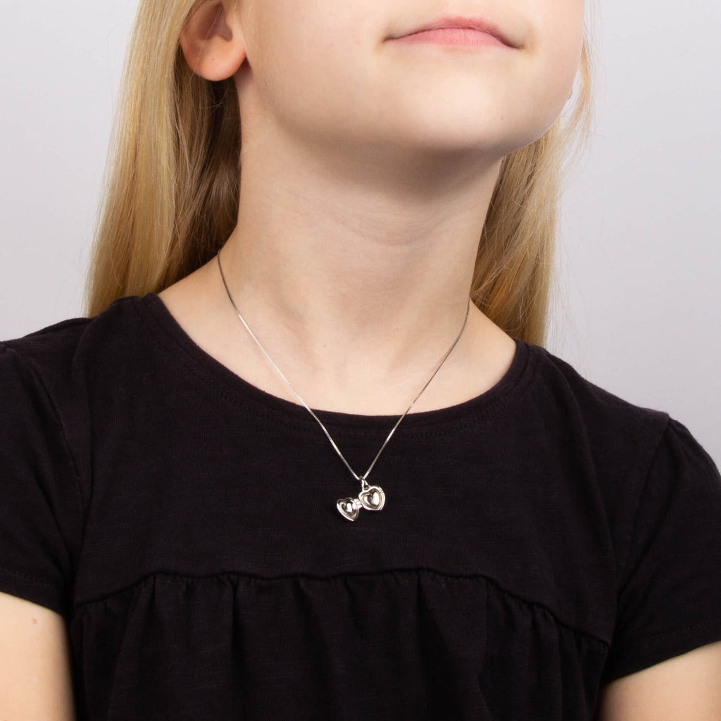 D For Diamond Heart Locket Pendant with Diamond