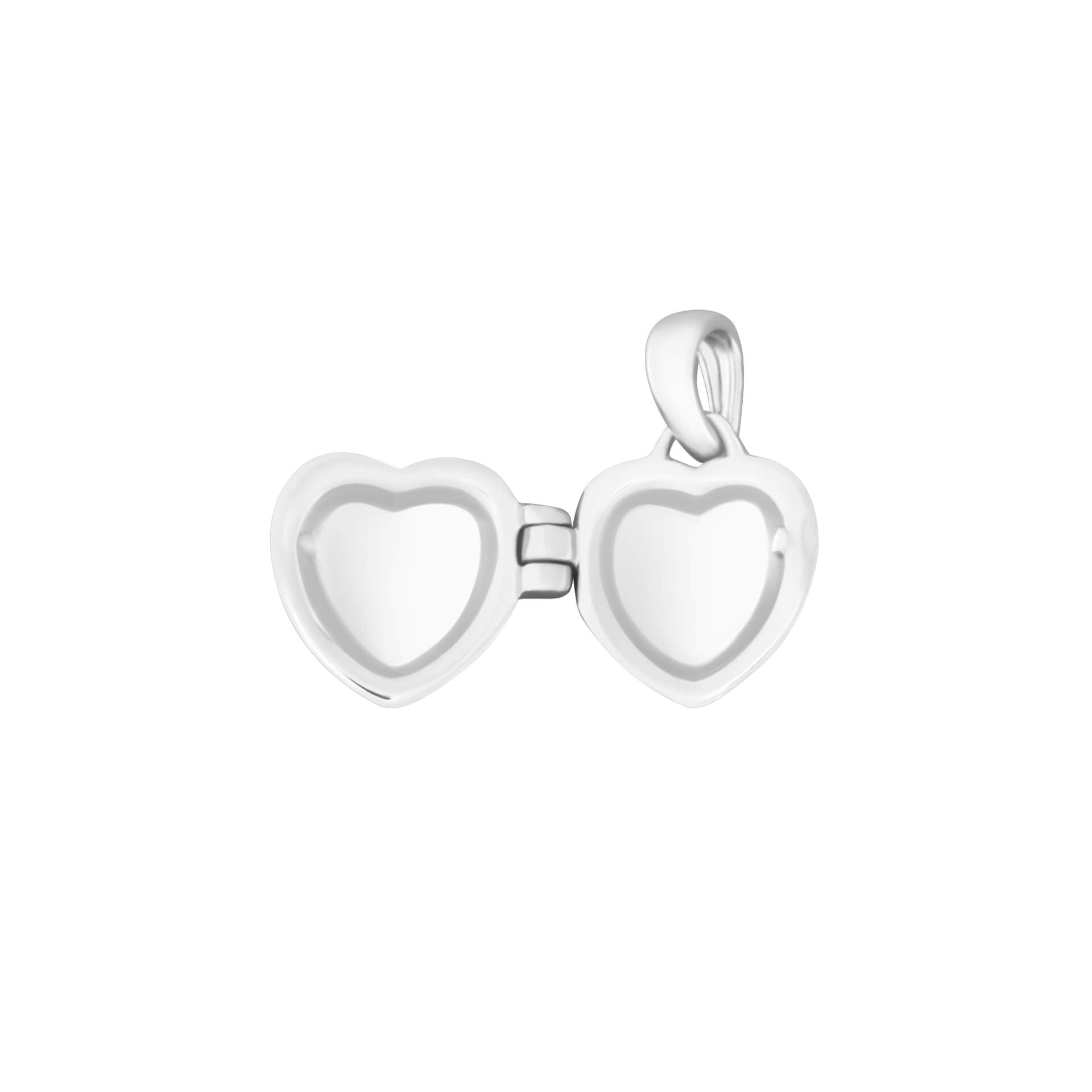 D For Diamond Heart Locket Pendant with Diamond
