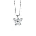 D For Diamond Filigree Butterfly Necklace with Diamond