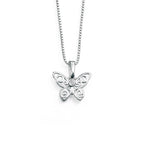 D For Diamond Filigree Butterfly Necklace with Diamond