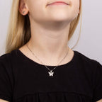 D For Diamond Filigree Butterfly Necklace with Diamond