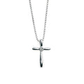 D For Diamond Rounded Profile Cross Pendant With Diamond