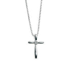 D For Diamond Rounded Profile Cross Pendant With Diamond