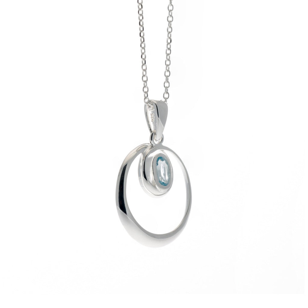 Beginnings Sky Blue Topaz Double Loop Pendant