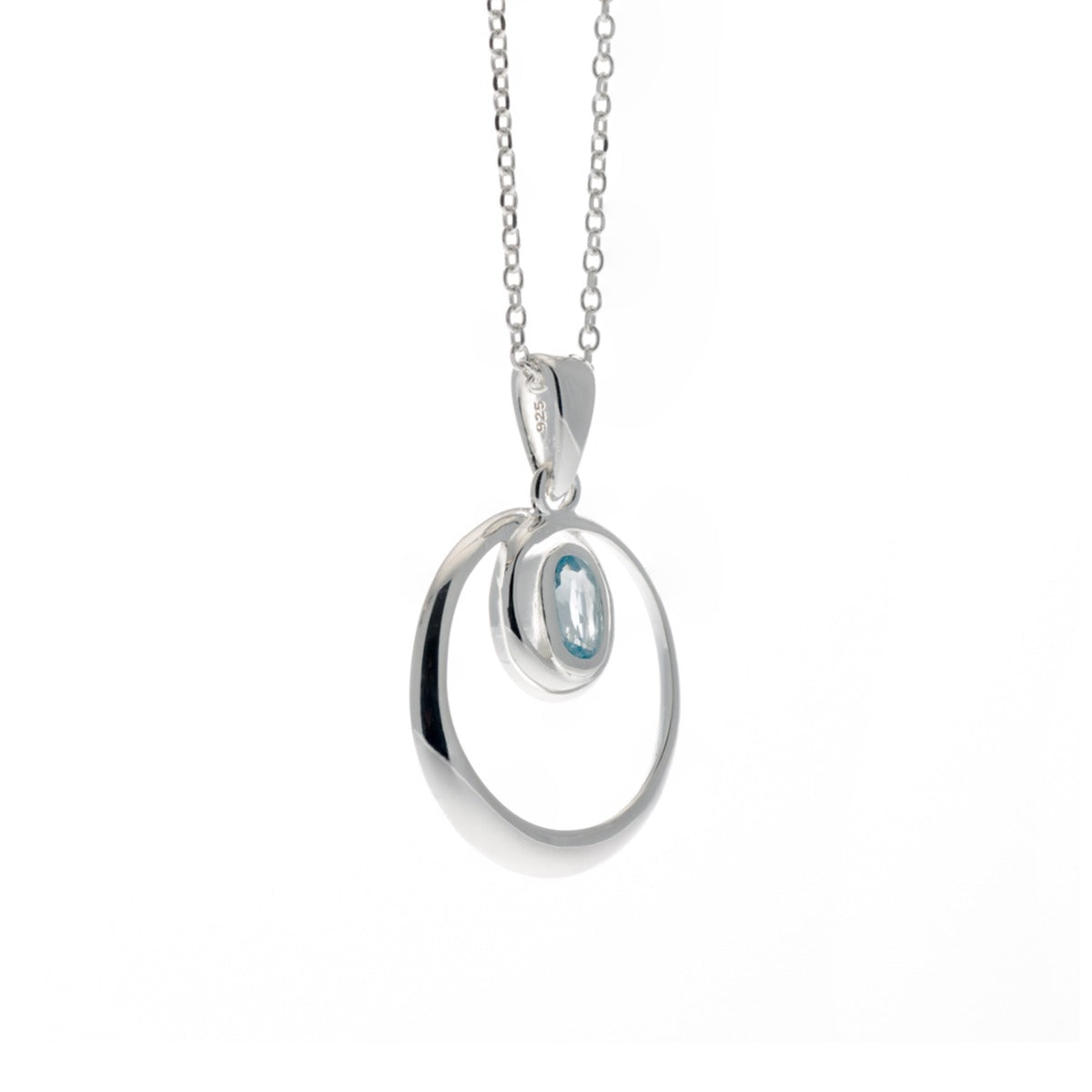 Beginnings Sky Blue Topaz Double Loop Pendant
