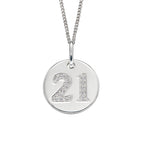 Beginnings Cubic Zirconia '21' Disc Pendant