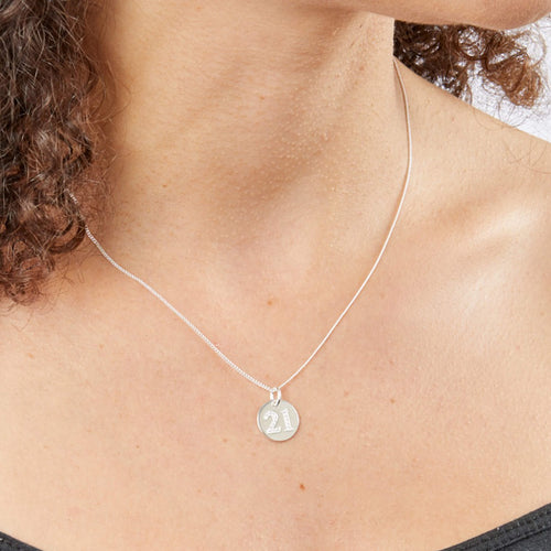 Beginnings Cubic Zirconia '21' Disc Pendant