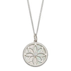 Beginnings Double Sided Mother of Pearl Disc Pendant with Cubic Zirconia