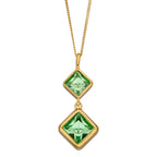 Beginnings Double Square Drop Pendant with Crystal