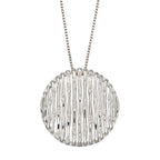 Beginnings Bamboo Stem Round Pendant with Cubic Zirconia