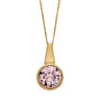 Beginnings Pillar Round Drop Pendant with Crystal